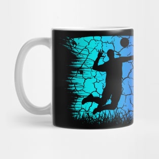 Travel back in time with beach volleyball - Retro Sunsets shirt featuring a player! Mug